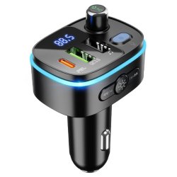 HOCO 20W Bluetooth FM Transmitter & Car Charger (USB-C + Dual USB-A)